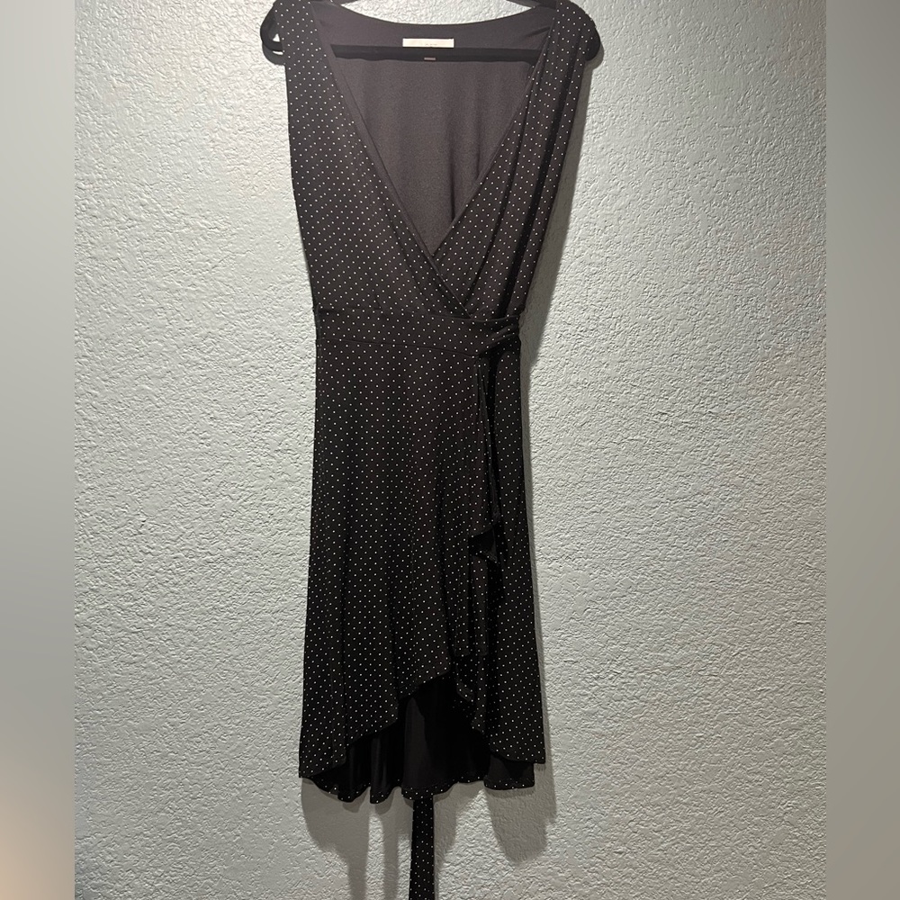 Loft. Medium. Black Dress with mini polka dot.